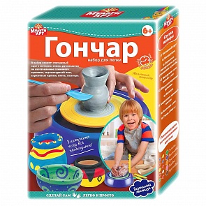 Набор для творчества - Гончарный круг на батарейках, с красками и аксессуарами (MultiArt, B1570037-R (12))